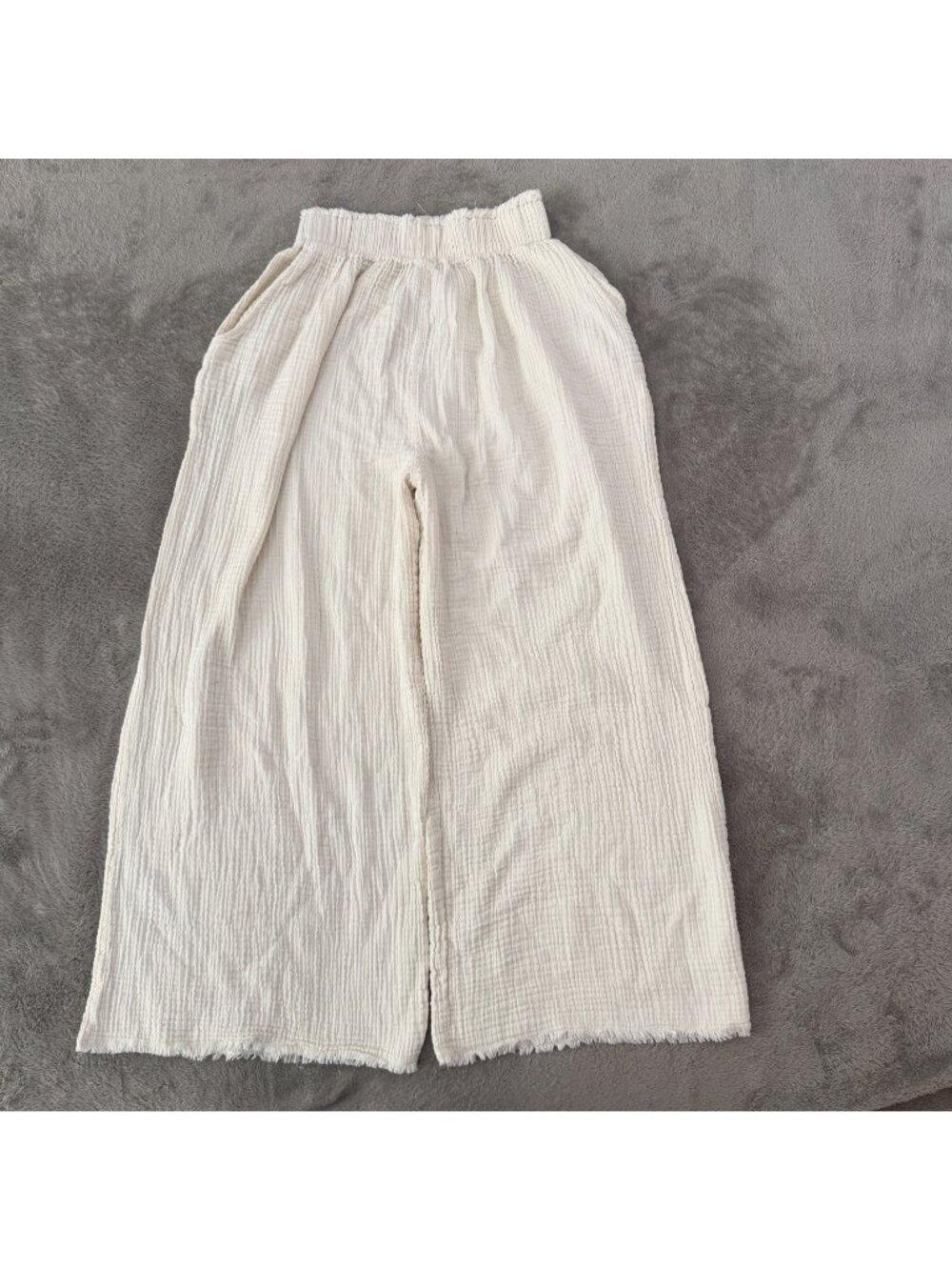 Ikikiz Pokoloko Cotton Gauze Pull On Wide Leg Palazzo Pants O/S XS/S/M